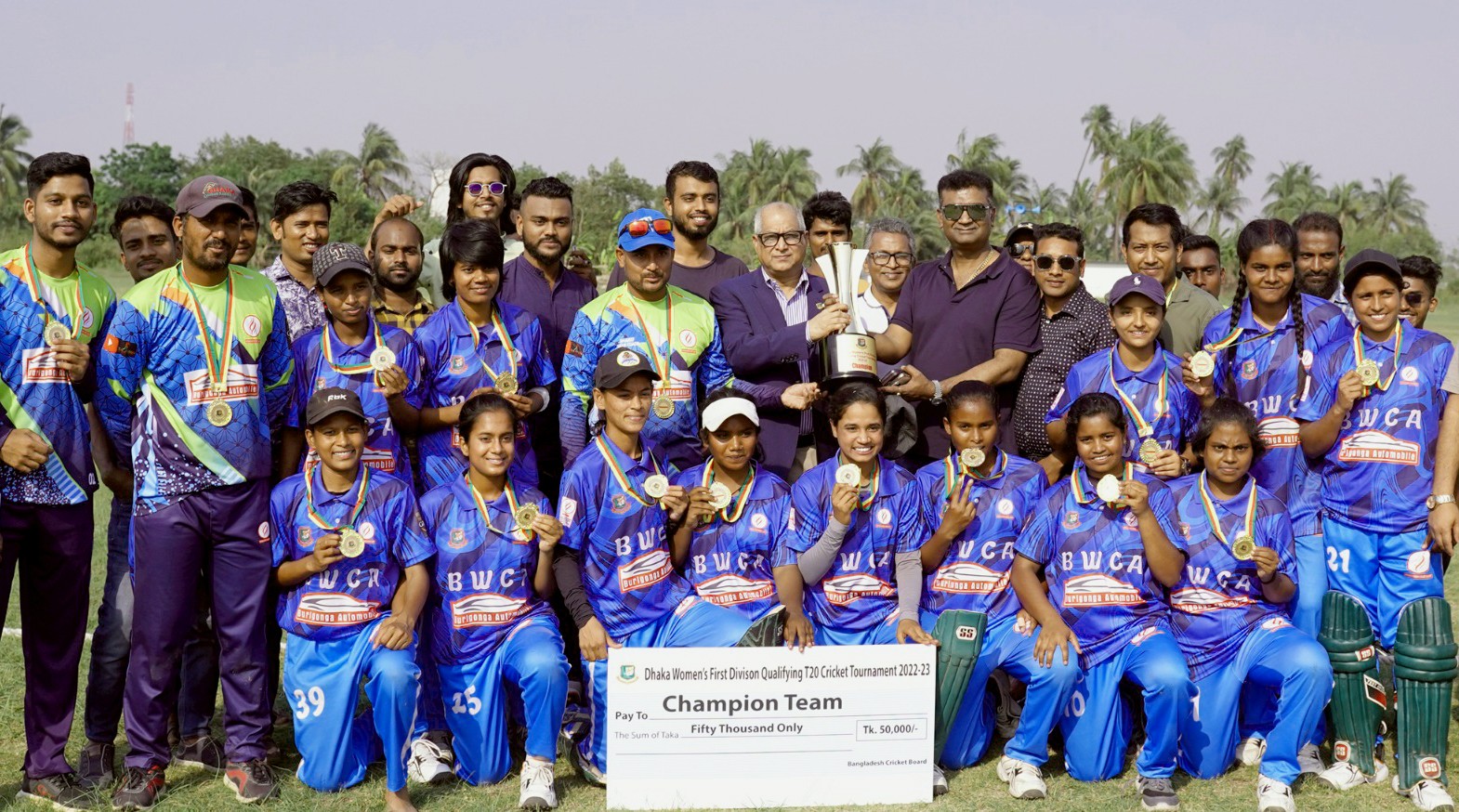 The Buriganga Women’s Cricket Academy team became champions in the Dhaka Women’s First Division Qualifying T20 Cricket Tournament