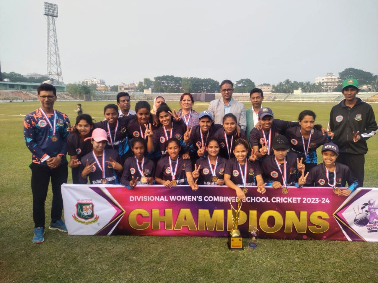 Rajshahi Team emerged as the Champions of the first edition of the Divisional Women’s Combined School Cricket 2023-24