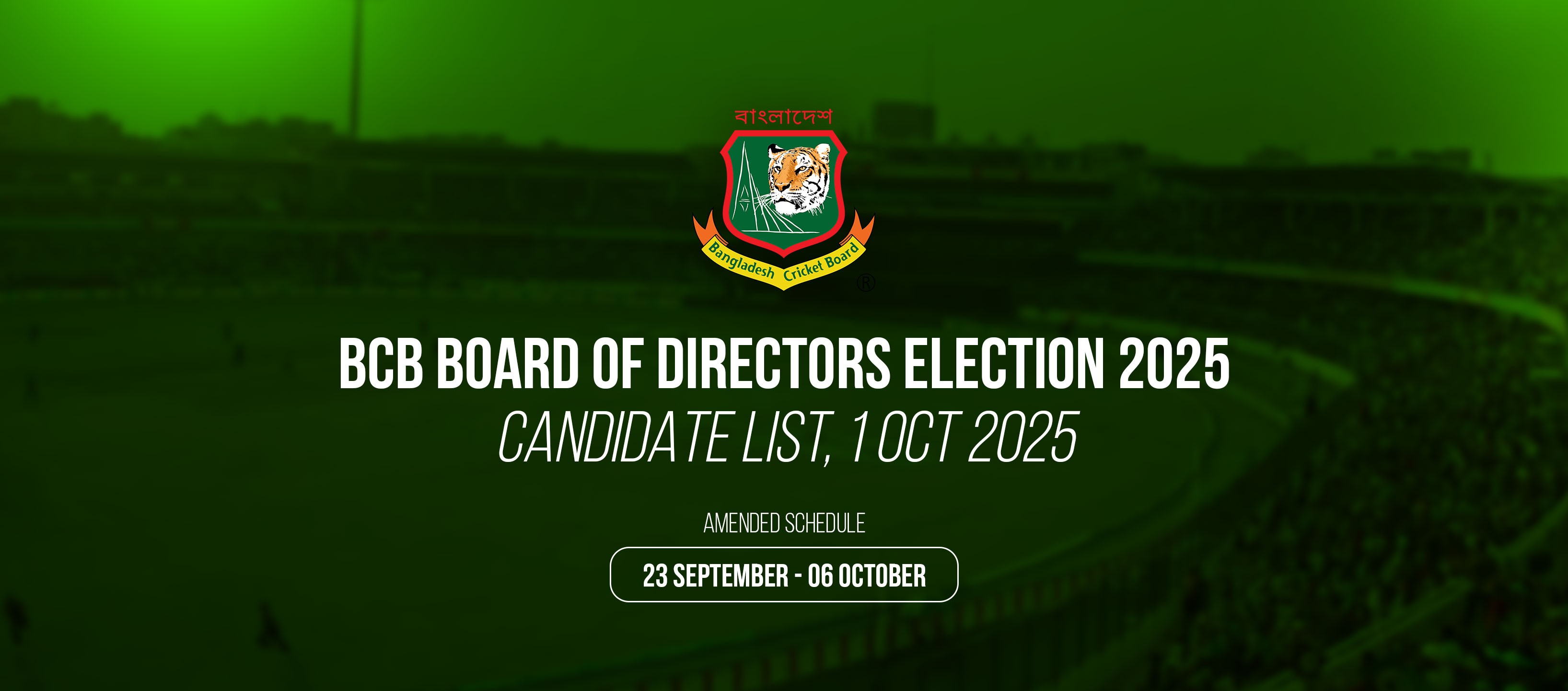CB Board of Directors Election 2025 - Candidate List, 1 Oct 2025