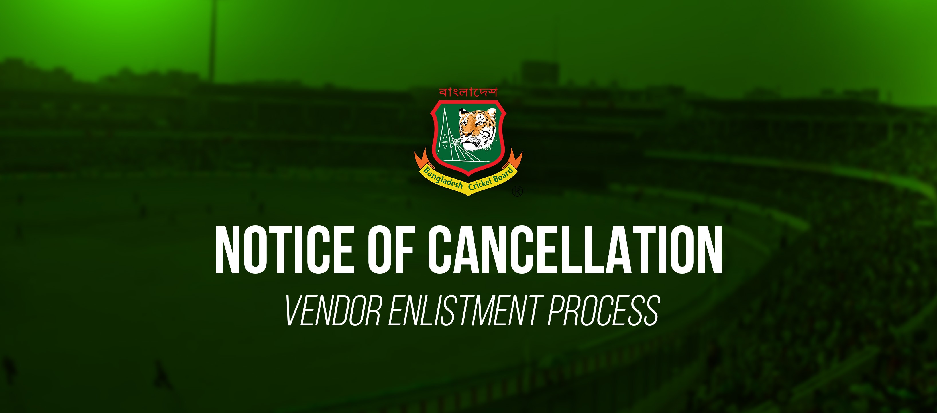 Vendor Enlistment Cancellation Notice December 2025