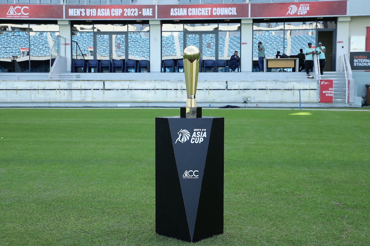 Captains With Trophy ACC Men's U19 Asia Cup 2023 Final