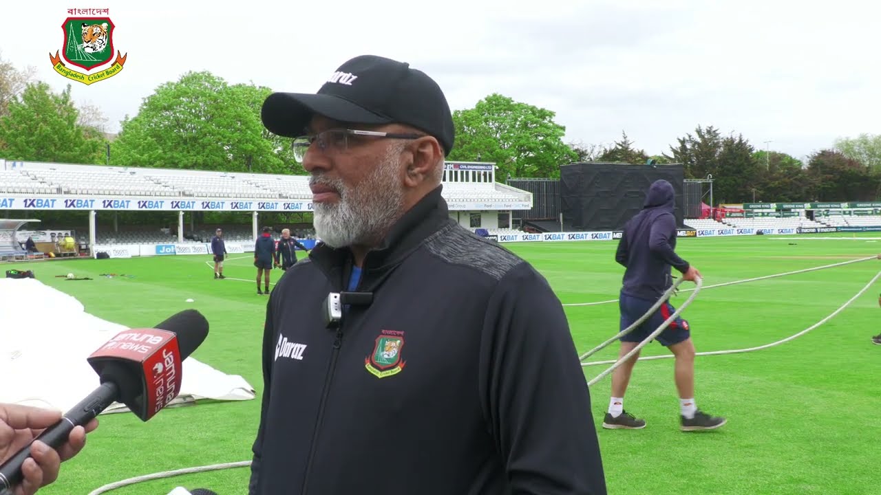 Bangladesh Head Coach Chandika Hathurasighe at the Cloud County Ground Essex.
