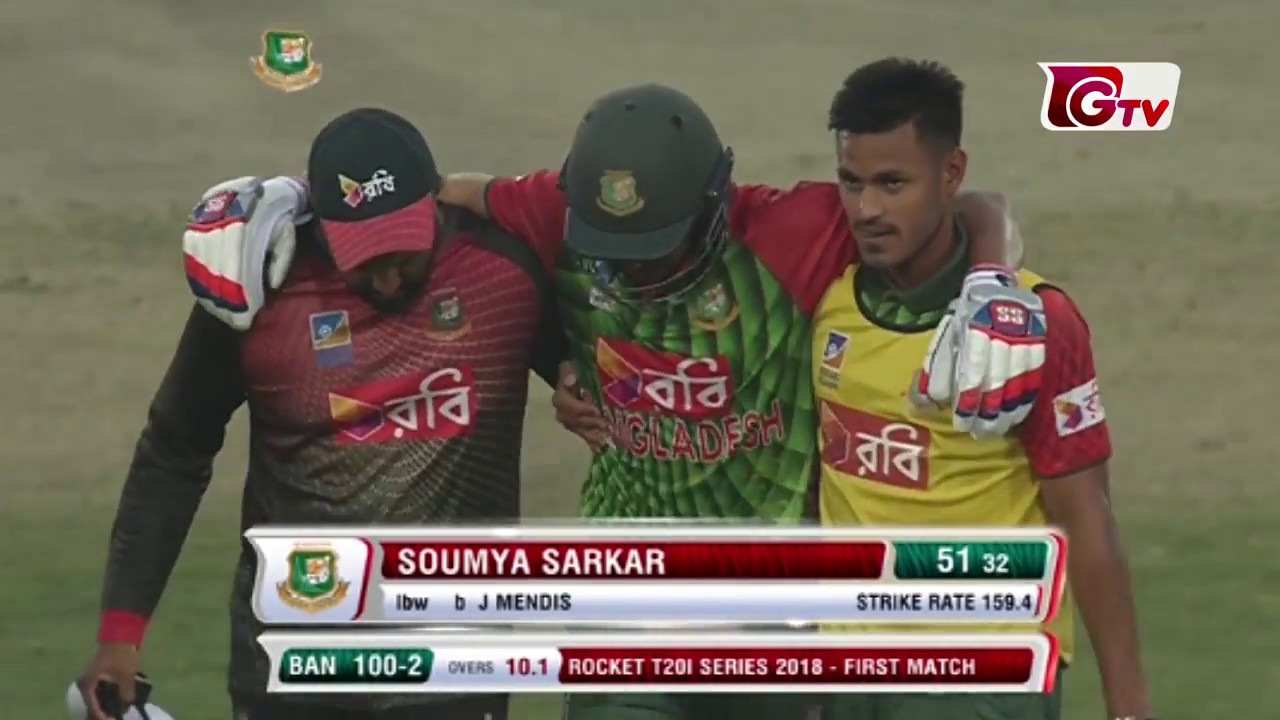Video Soumya Sarkars 51 runs against Sri Lanka 1st T20 Bangladesh vs Sri Lanka