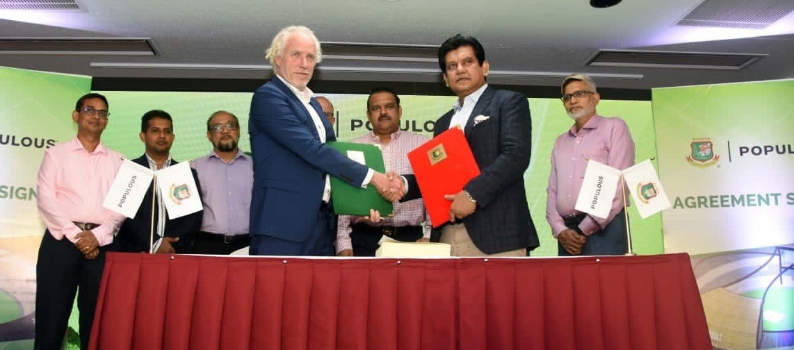 Agreement Signing Ceremony between BCB and Populous Pte. Ltd., International Consultant for Sheikh Hasina Cricket Stadium